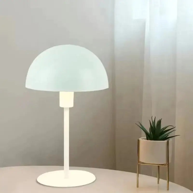 Mushroom Table Lamp Nordic Modern LED E14 Bulb Wrought Iron Living Room Bedroom Bedside Dormitory Reading Desk Light Plug-in